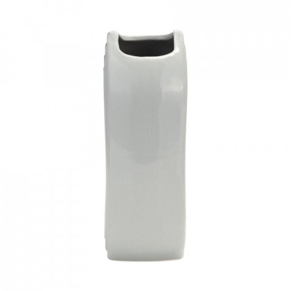 Sagebrook 9" Ceramic Oval Ridged Vase - Glacier