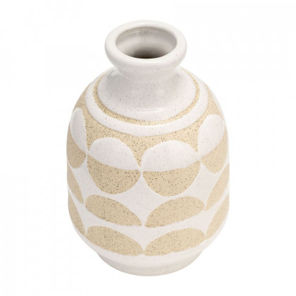 Sagebrook 10" Ceramic Half Circles Vase - Ivory