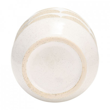 Sagebrook 10" Ceramic Half Circles Vase - Ivory