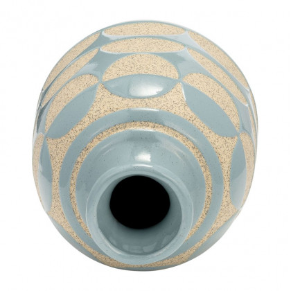 Sagebrook 10" Ceramic Half Circles Vase - Cameo Blue