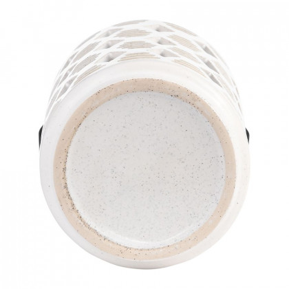 Sagebrook 9" Ceramic Diamond Cut Out Lantern - Ivory