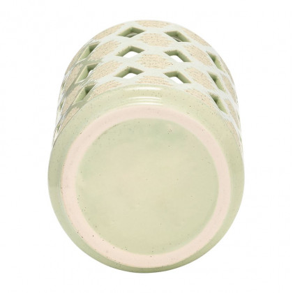 Sagebrook 9" Ceramic Diamond Cut Out Lantern - Cucumber
