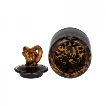 Sagebrook 8" Glass Jar With Knot Lid - Tortoise