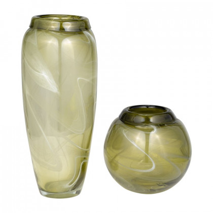 Sagebrook - 14" Glass Vase Green Swirl