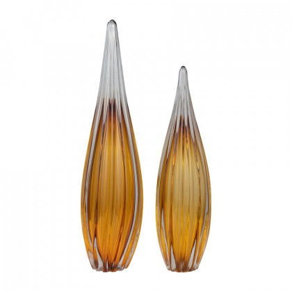 Sagebrook 15" Glass Paperweight - Amber