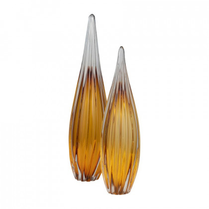 Sagebrook 15" Glass Paperweight - Amber