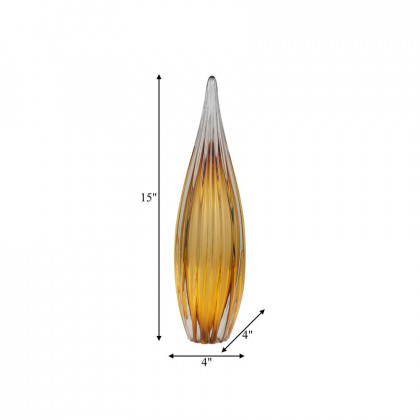 Sagebrook 15" Glass Paperweight - Amber