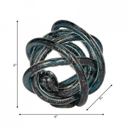 Sagebrook 6" Glass Knot - Blue