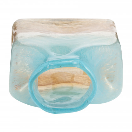 Sagebrook 14" Glass Vase - Teal/Apricot