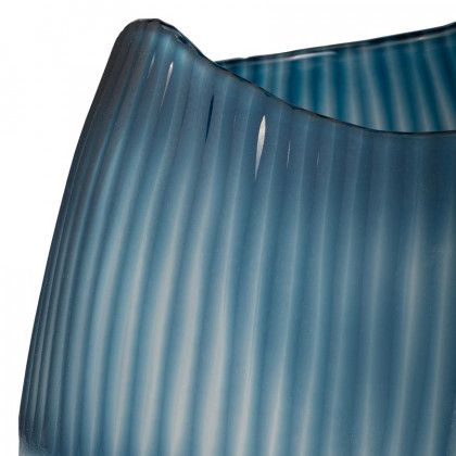 Sagebrook - 12" Glass Carved Vase in Blue