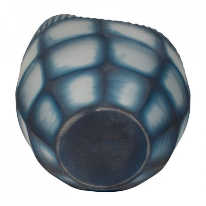 Sagebrook - 12" Glass Carved Vase in Blue
