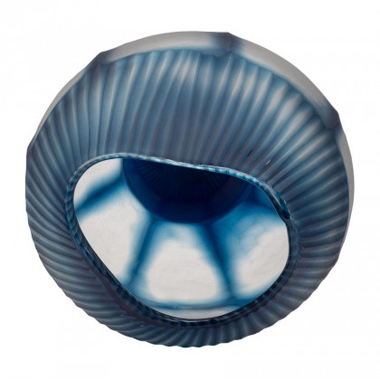 Sagebrook - 9" Glass Carved Bowl Blue