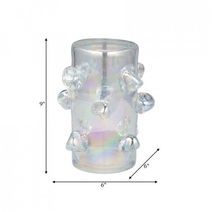 Sagebrook - 9" Glass Vase With Knots Irid