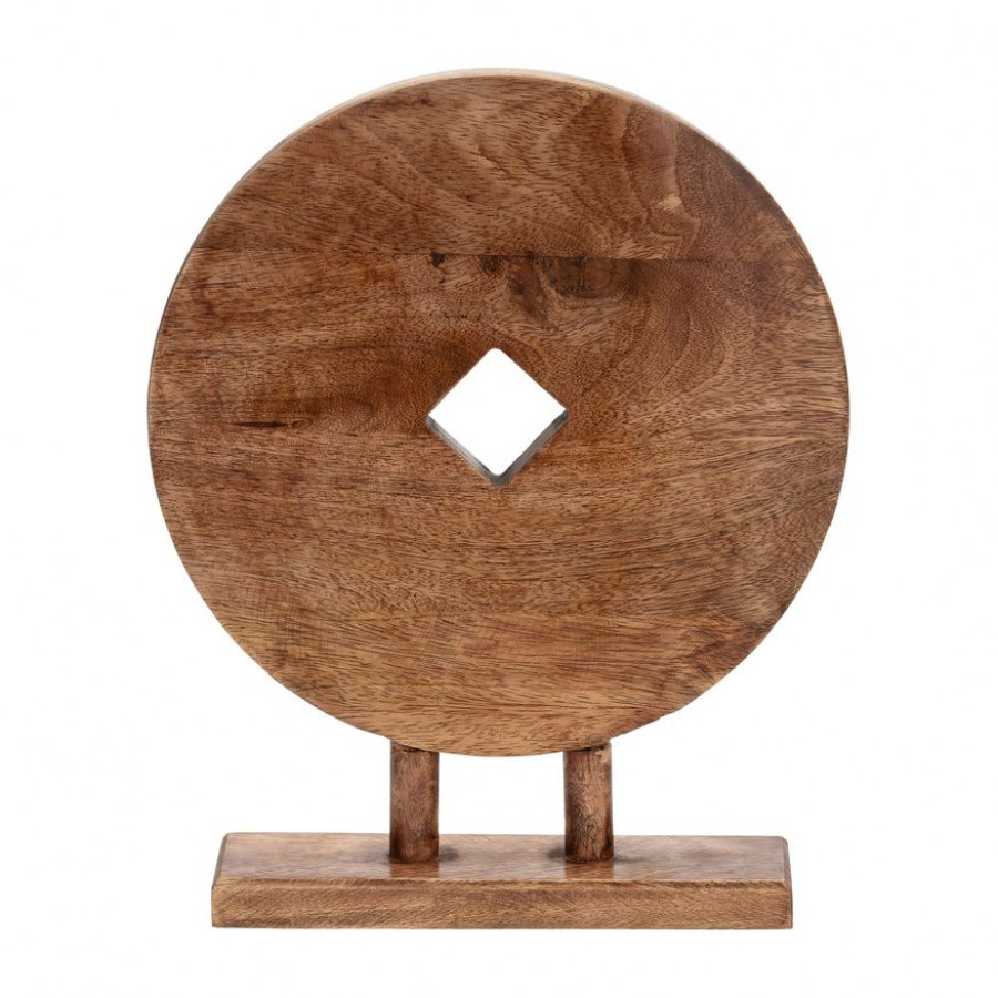 Sagebrook 15" Wood Round Table Decor - Brown
