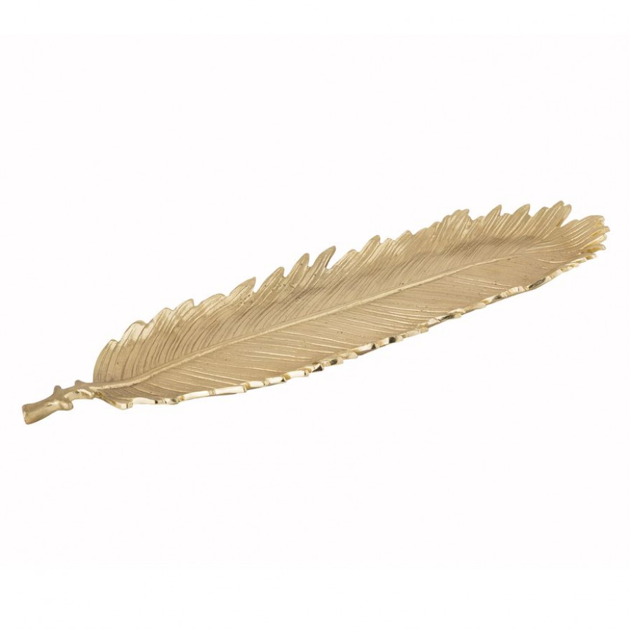 Sagebrook - 20" Metal Leaf Decor Plate in Gold