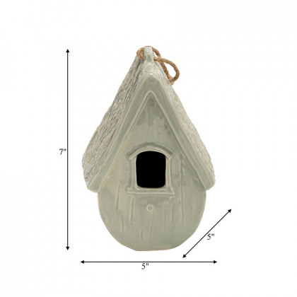 Sagebrook - Ceramic Decorative Light Green Old Bird House