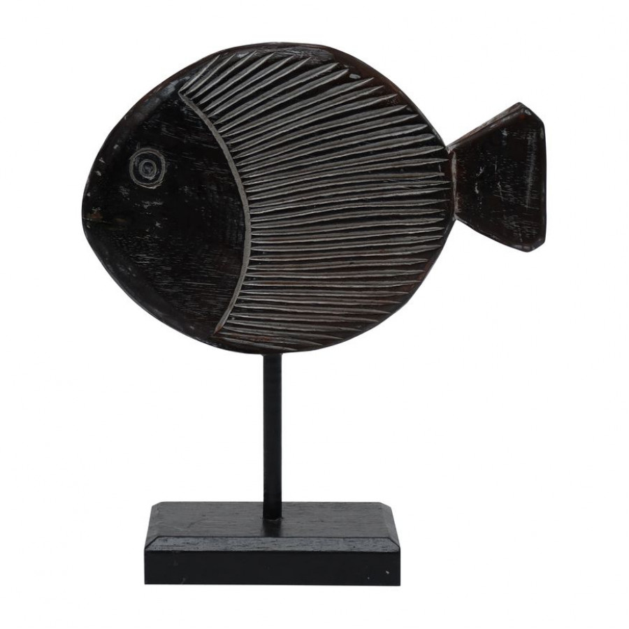 Sagebrook - 14" Wood Fish On Stand
