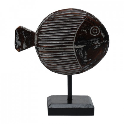 Sagebrook - 14" Wood Fish On Stand