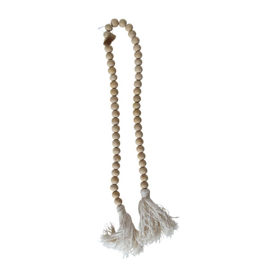Sagebrook 45" Wood Beads - Natural