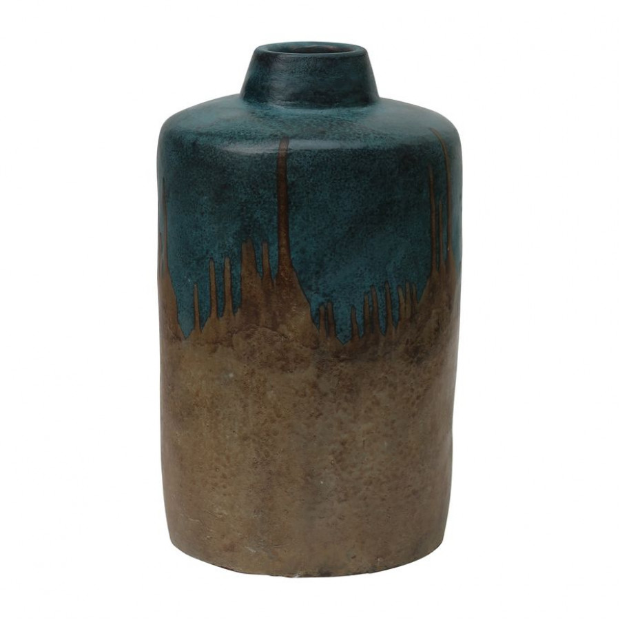 Sagebrook 14" Terracotta 2-tone Vase - Blue/Ivory