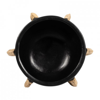 Sagebrook 11" Terracotta Eared Bowl On Stand Vase - Black