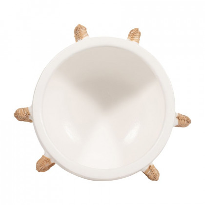 Sagebrook 11" Terracotta Eared Bowl On Stand Vase - White