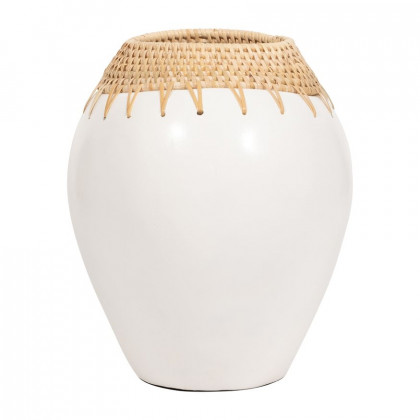 Sagebrook - 12" Terracotta Vase in White/Brown