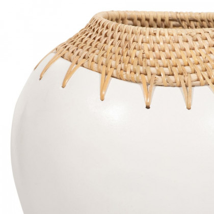 Sagebrook - 12" Terracotta Vase in White/Brown