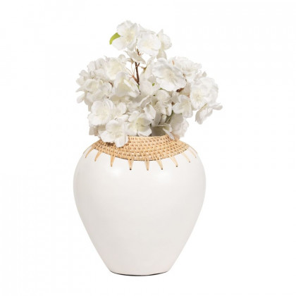 Sagebrook - 12" Terracotta Vase in White/Brown