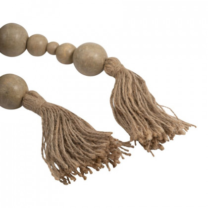Sagebrook - 84" Wood Stonewash Bead Garland in Ivory