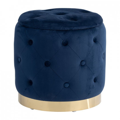 Sagebrook Tufted Storage Ottomans (Set Of 2) - Dark Navy