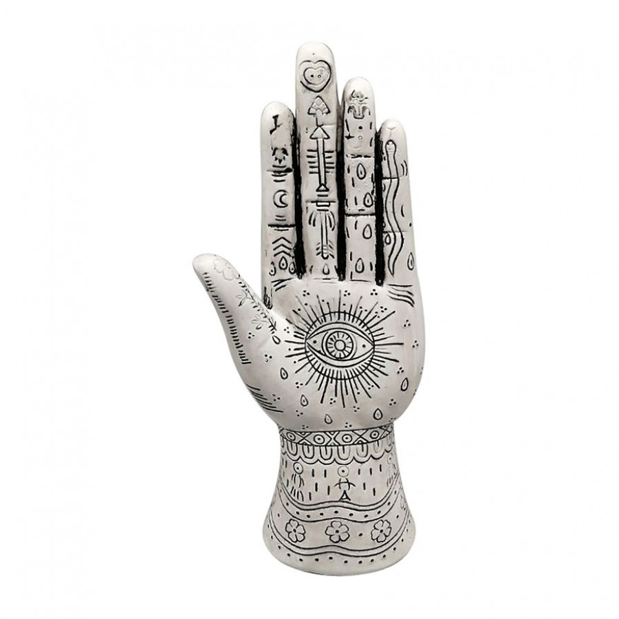 Sagebrook 10" Resin Tattoo Hand - White