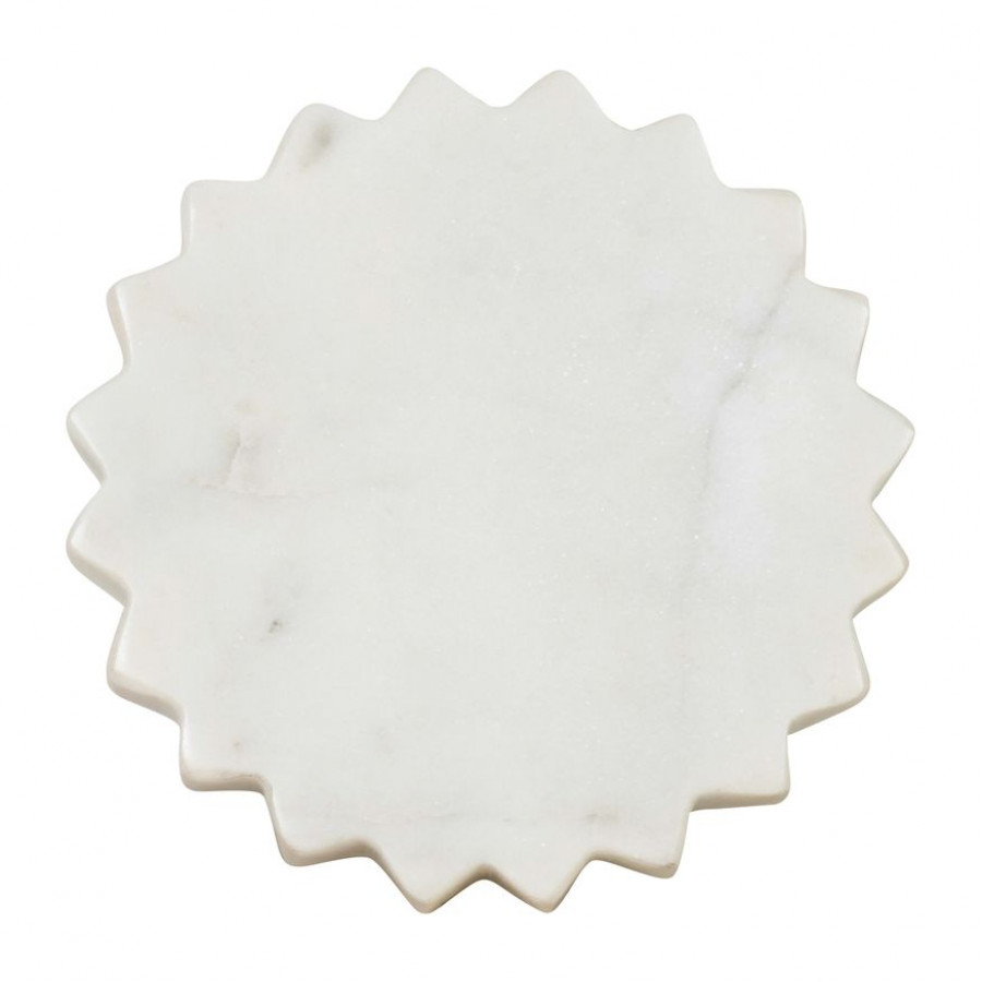 Sagebrook - 5"x5" Marble Flower Trinket Tray in White