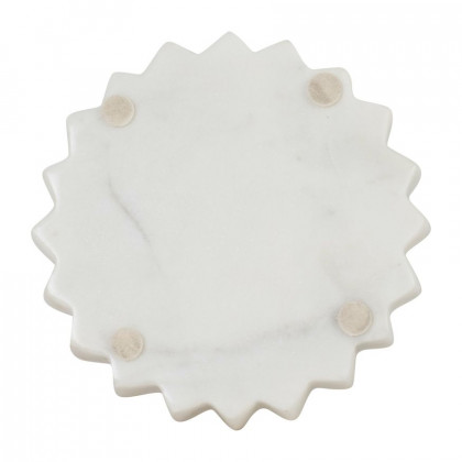 Sagebrook - 5"x5" Marble Flower Trinket Tray in White