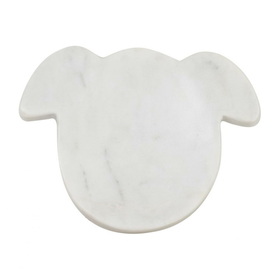 Sagebrook - 7"x5" Marble Dog Trinket Tray in White