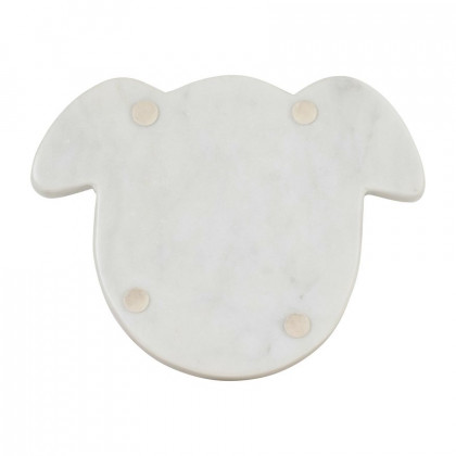 Sagebrook - 7"x5" Marble Dog Trinket Tray in White