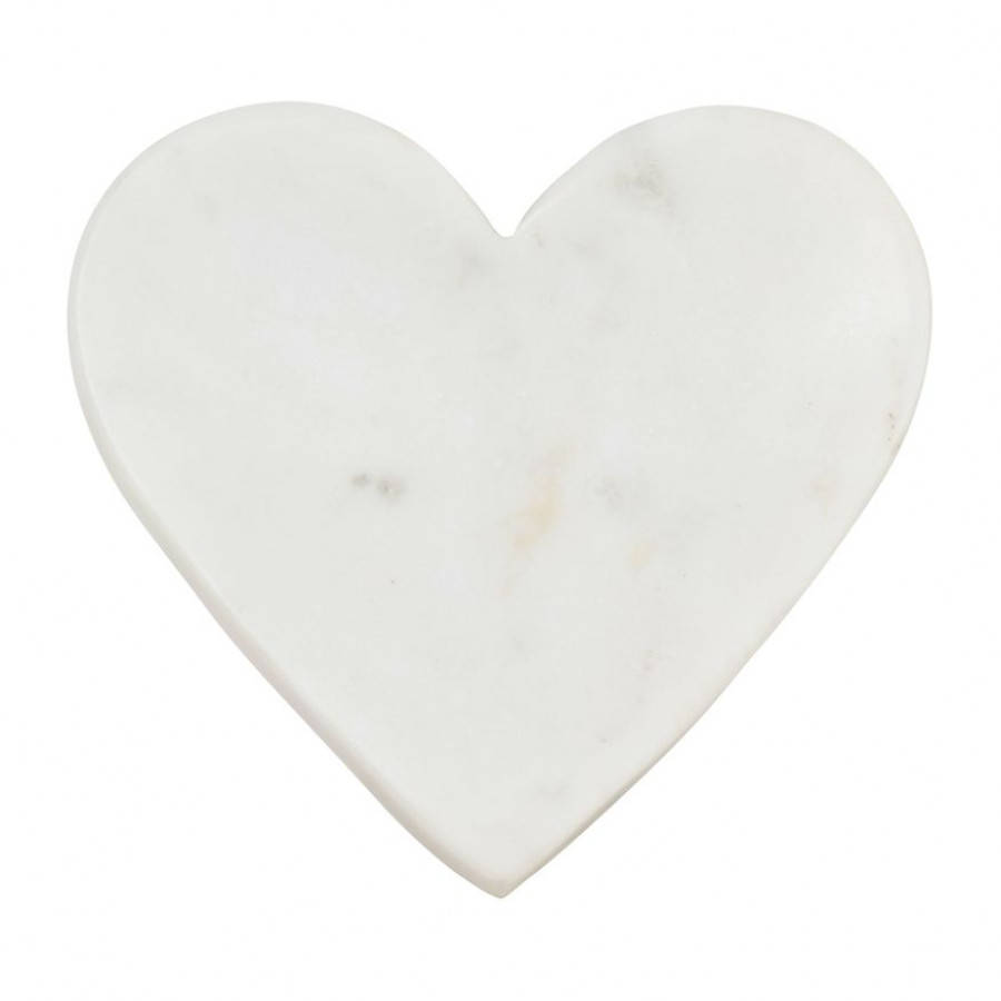 Sagebrook - 5"x5" Marble Heart Trinket Tray in White