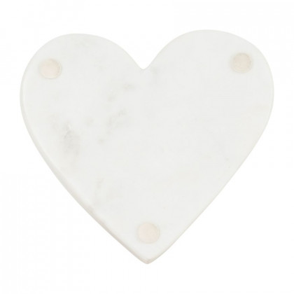 Sagebrook - 5"x5" Marble Heart Trinket Tray in White