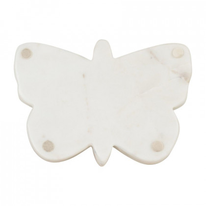 Sagebrook - 7"x5" Marble Butterfly Trinket Tray in White