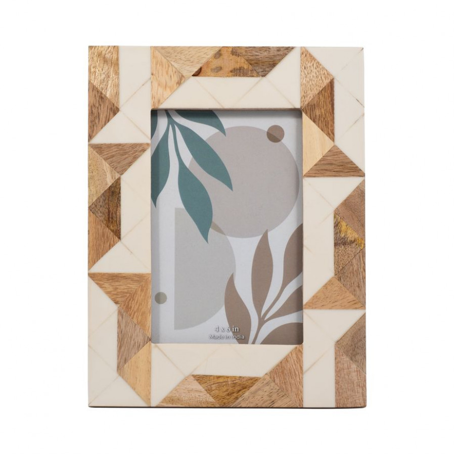 Sagebrook - 4"x6" Resin Navy & White Border Photo Frame