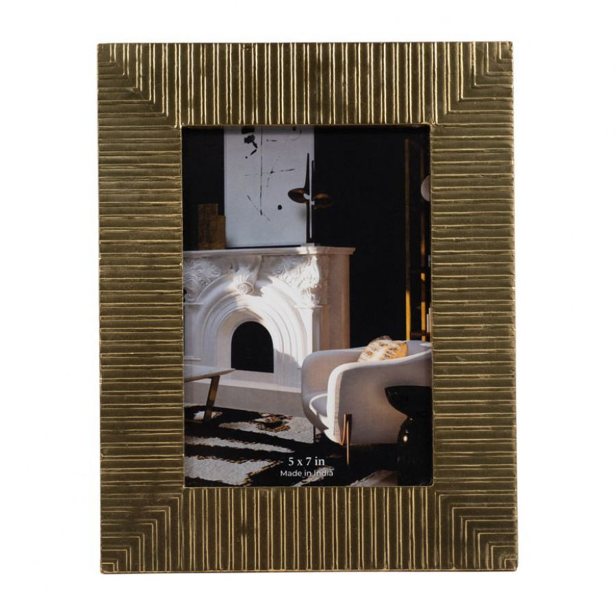 Sagebrook 5"x7" Metal 5th Ave Photo Frame - Gold