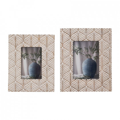 Sagebrook 5"x7" Wood Art Decor Photo Frame - Natural/White