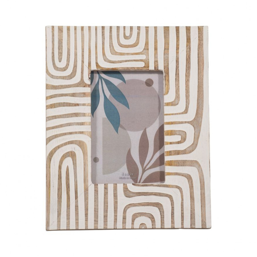 Sagebrook - 4"x6" Wood Modern Curves Photo Frame