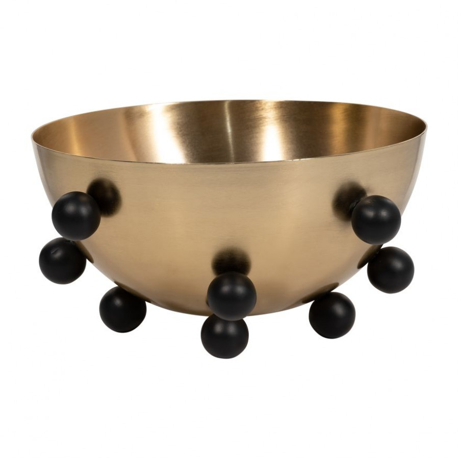 Sagebrook - 13" Metal Bubble Bowl in Gold/Black