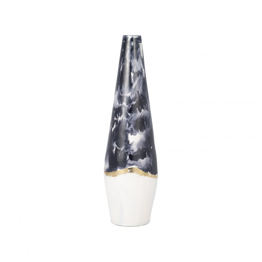 Sagebrook 20" Metal Neptune Floor Vase - Ivory/Navy