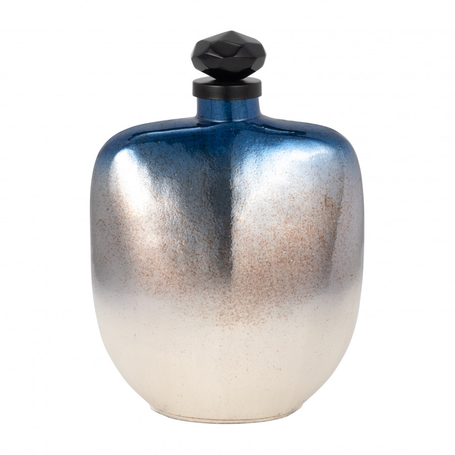 Sagebrook - 12" Glass Metallic Sheen Vase with Lid in Multi-Color