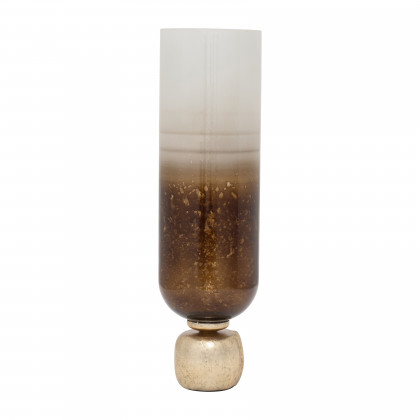 Sagebrook 22" Glass Ombre Candle Holder On Base - Ivory/Gold