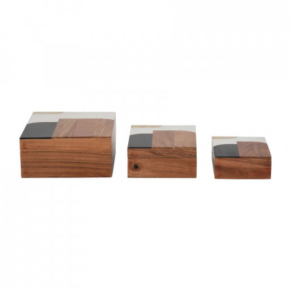 Sagebrook - 6"/7"/9" Resin Mid-century Boxes (Set Of 3) in Multi