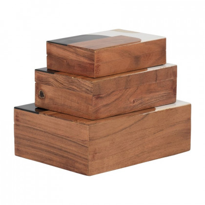 Sagebrook - 6"/7"/9" Resin Mid-century Boxes (Set Of 3) in Multi