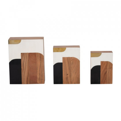Sagebrook - 6"/7"/9" Resin Mid-century Boxes (Set Of 3) in Multi